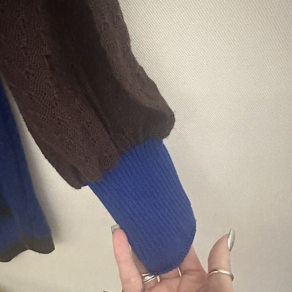 Elhoffer Design Sweater Womens Blue Brown Eagle Everyday Witch Collection  XS/S - Picture 6 of 8